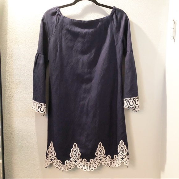 Nanette Lepore Embroidered Linen Shift Dress - Picture 4 of 6